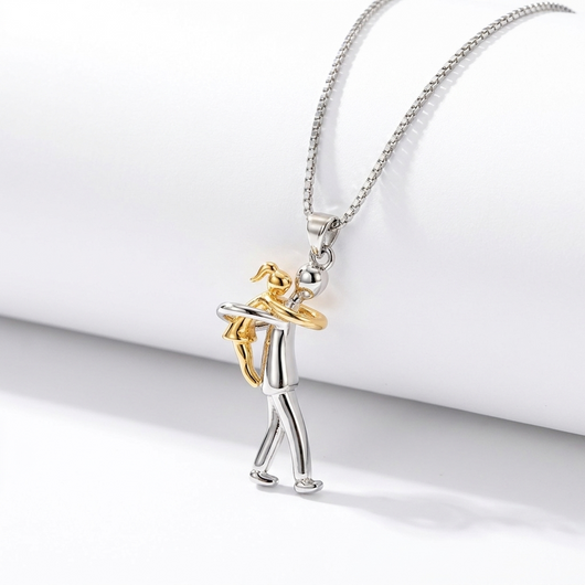 Daughter Piggyback Hug Necklace